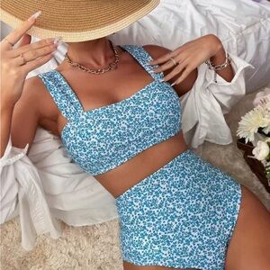 SHEIN Blue Floral Bikini Set